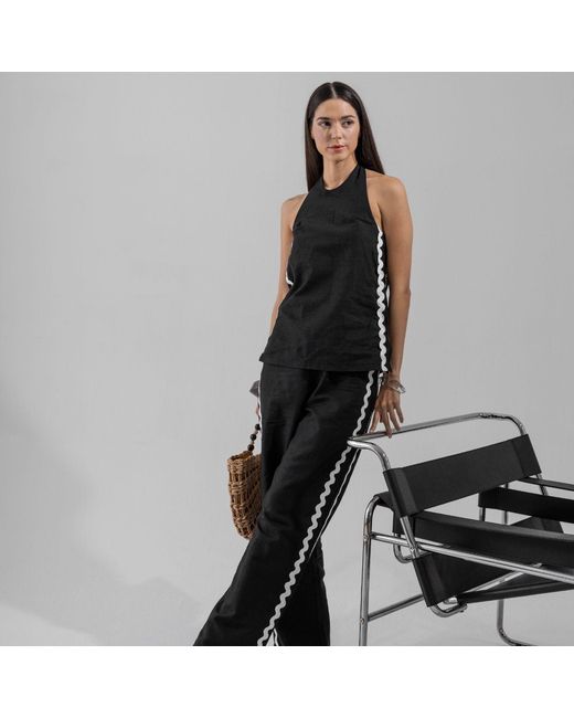 Thisisu Collection Black Wavy Pant