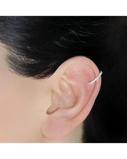 Spero London Metallic Cubic Zirconia Sterling Ear Cuffs No Piercing