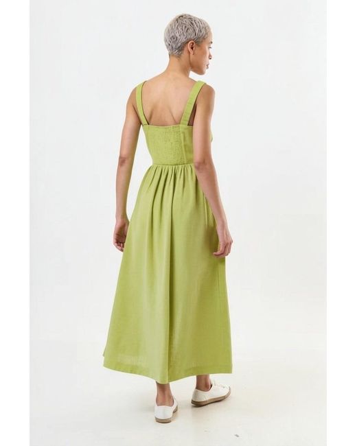 Louche Green Clover Linen Mix Sundress