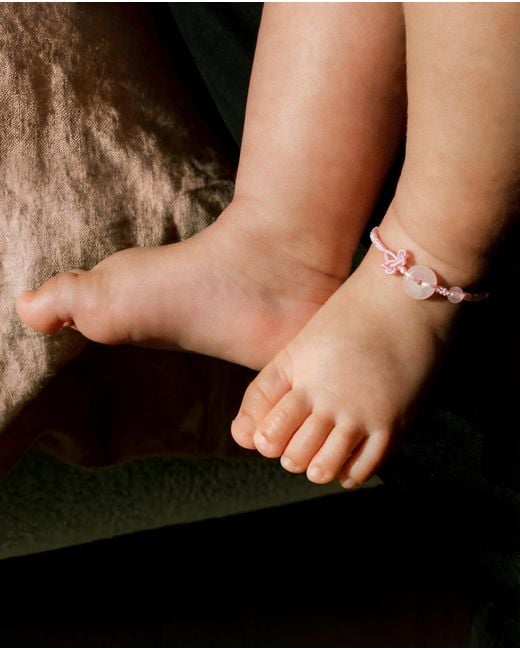 seree Pink Baby Collection Donut Charm Woven Baby Bracelet Anklet