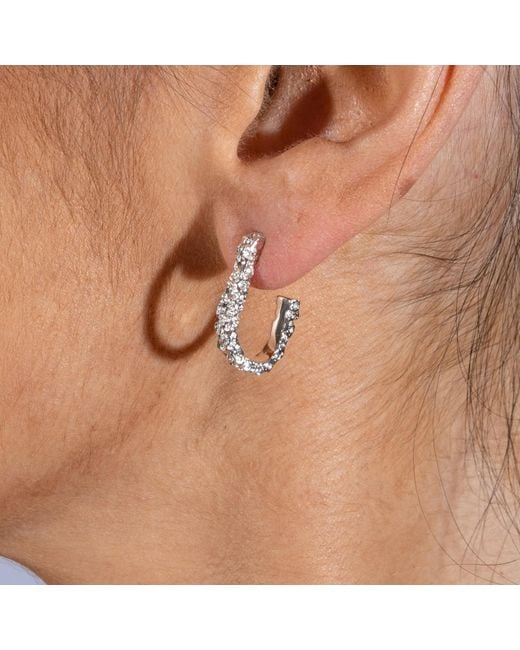 Lucy Quartermaine Metallic Solid Sterling Half Hula Hoop Earrings