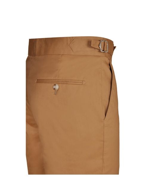 DAVID WEJ Brown Paco Gurkha Chinos Trouser for men