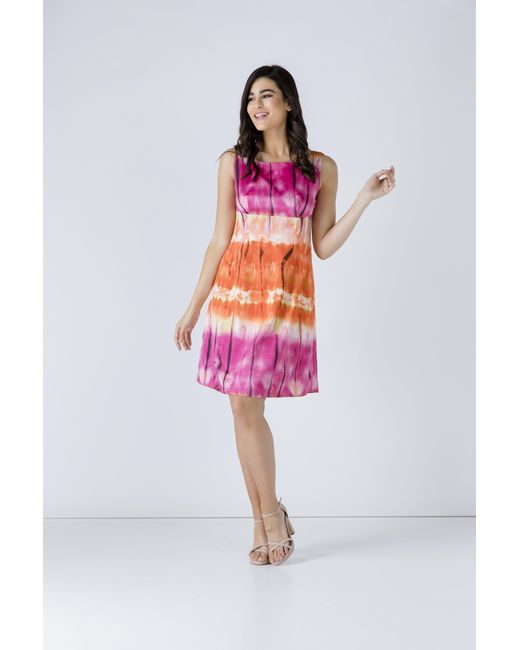 Conquista Pink Multicoloured Empire Line Dress
