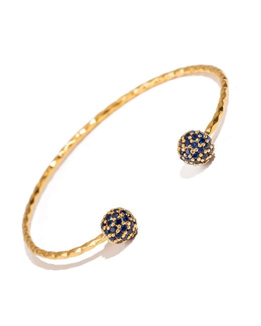 Ebru Jewelry Metallic Sapphire Grace Adjustable Cuff Bracelet
