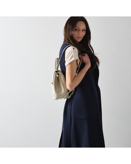 Kerikit England Natural Neutrals Florence Small Cream Leather Backpack