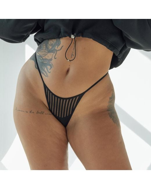 MONIQUE MORIN LINGERIE Black Vertigo Micro-G Thong