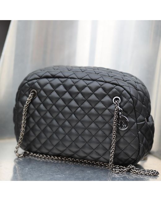 SJW BAGS LONDON Gray Carlton Vegan Leather Quilted Handbag
