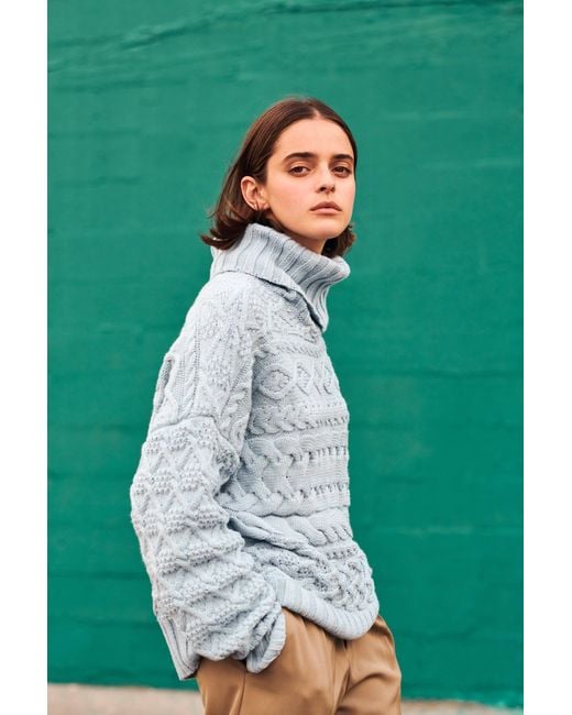 Gigi Knitwear Blue Cable Sweater