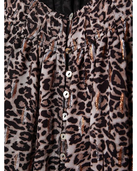 Rose & Nancy Brown Sienna Print Blouson Blouse