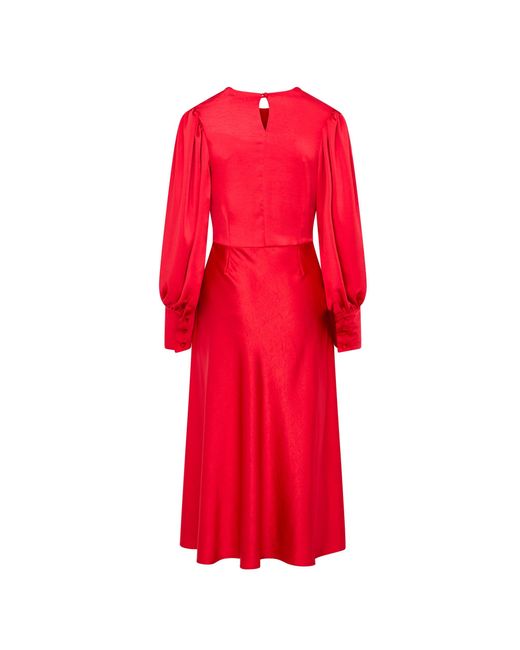 Loom London Red Sadie Satin Cowl Neck Midi Dress