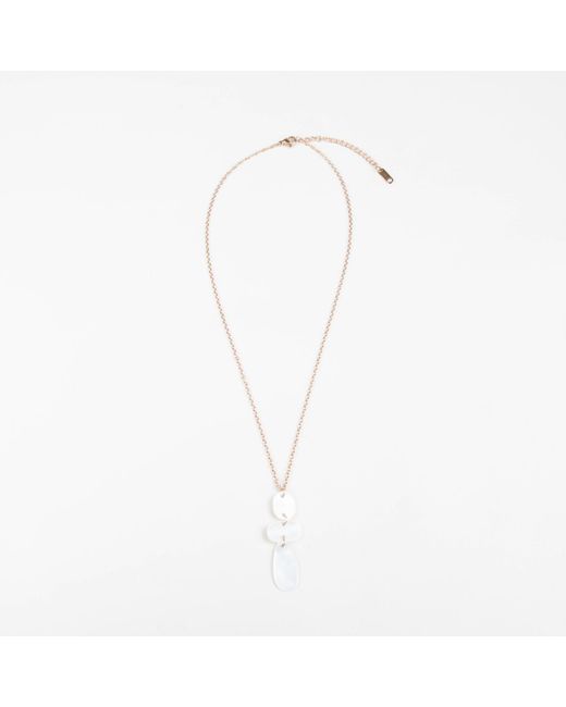 LIKHÂ White Mother-Of-Pearl Raindrop Necklace With Rose Chain