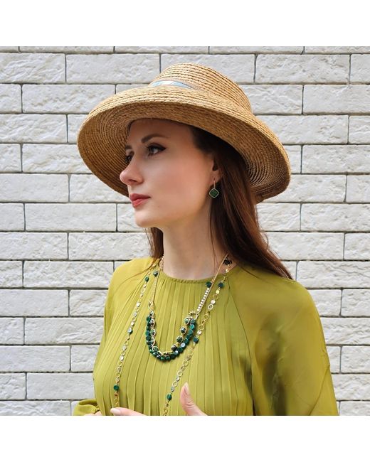 Farra Green Square Shaped Aventurine Earrings