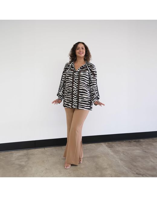 Solgo Atelier Black Alexis Puff Sleeve Mulberry Silk Blouse
