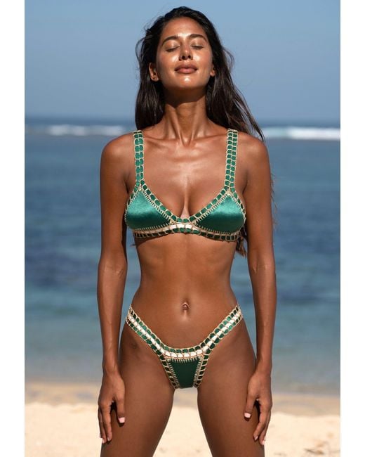Luxsea Swimwear Green Mustique Shimmer Bikini Top