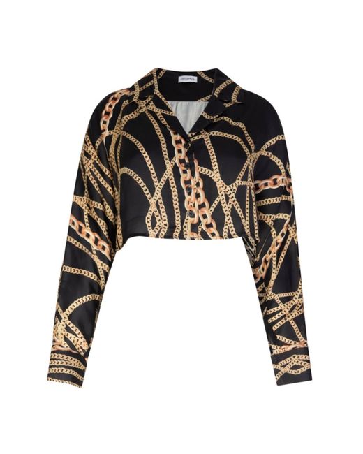 Circular Path Black Crop Dolman Shirt