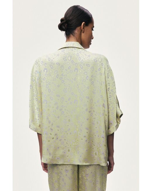Nocturne Green Leopard Print Shirt