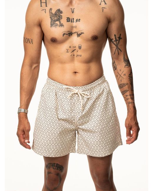Saved Lab Natural Neutrals Monogram Swimshort for men