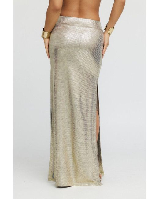 Why Mary Gray Astraea Metallic Maxi Skirt