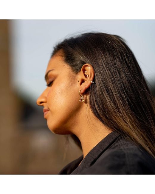 Claire Hill Designs Metallic Ruby Lichen Hoop Earrings