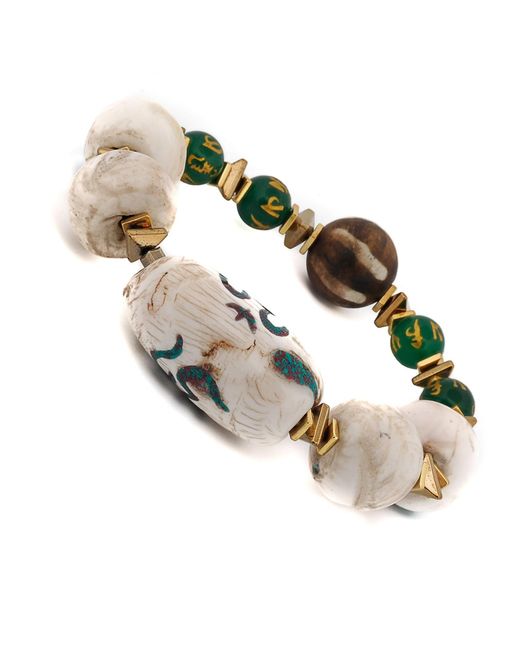 Ebru Jewelry Metallic Tibetan Mantra Yoga Meditation Beaded Bracelet Set