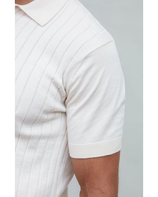 Paul James Knitwear Natural Neutrals Ultra Fine Cotton Miles Selection Knit Polo Shirt for men