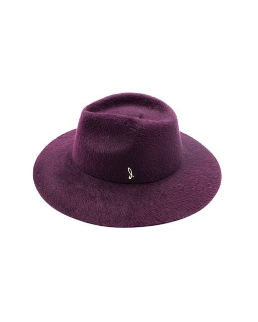 DORIA 1905 Purple Burgundy Melousine Lapin Felt Wide-Brimmed Hat