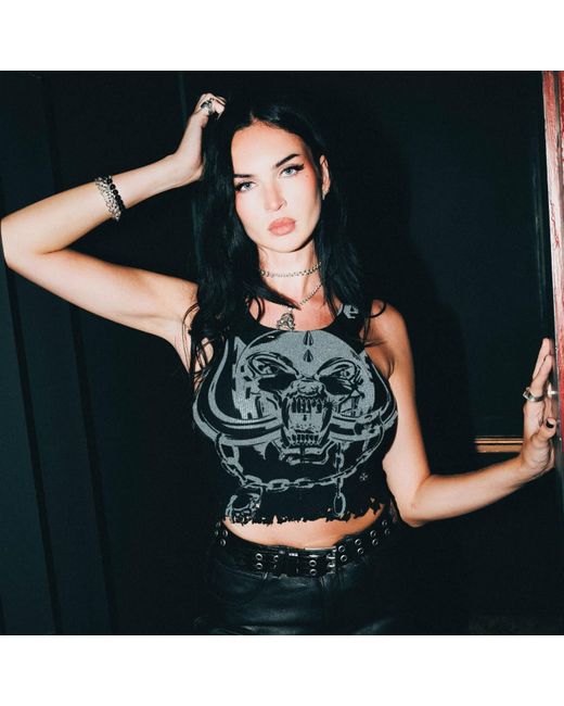 Other Uk Black Motorhead Snaggletooth Distressed Beater