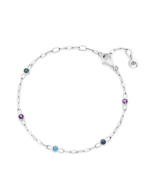 Dinny Hall Metallic Coloured Gemstone Paperclip Chain Bracelet