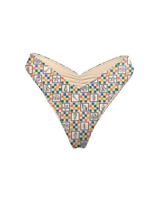 Blackbough Swim White Maie Ruched Medium Bottoms Conch Crush