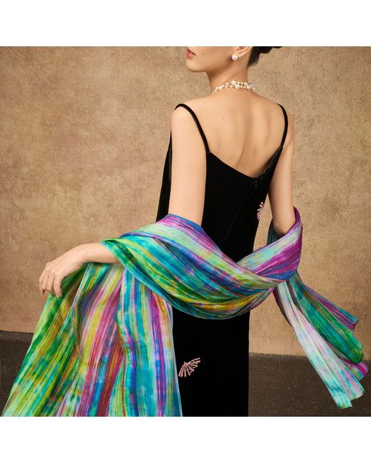 Silk and Bears Purple Brushstroke Hand-Dyed Silk Shawl – Mulberry Silk Wrap