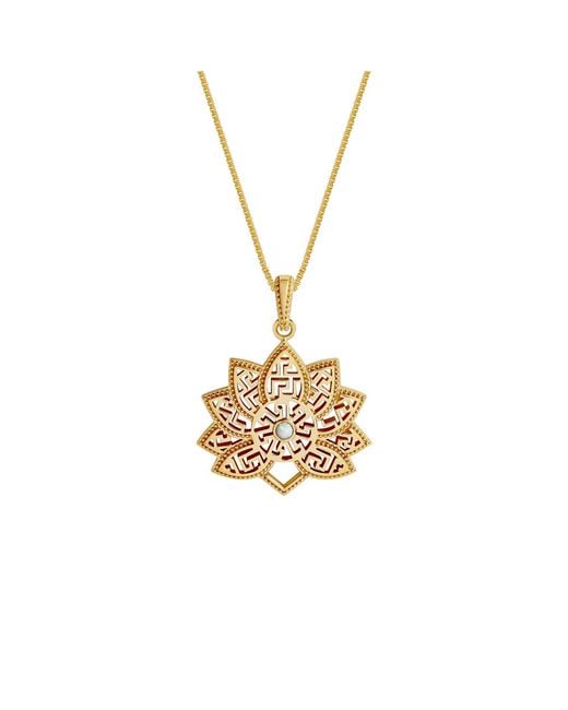 Karma and Luck Metallic Awakened Light Opal Lotus Necklace
