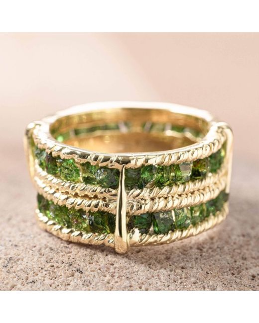 German Kabirski Yellow Tartine Raw Garnet Band Plated Ring