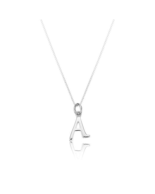 Lily & Roo Metallic Solid Sterling Curve Small Initial Letter Necklace