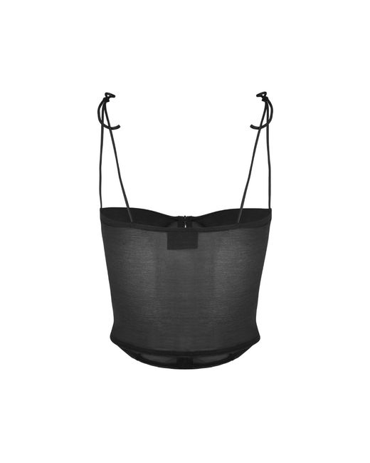 OW Collection Black Astra Mesh Mini Top