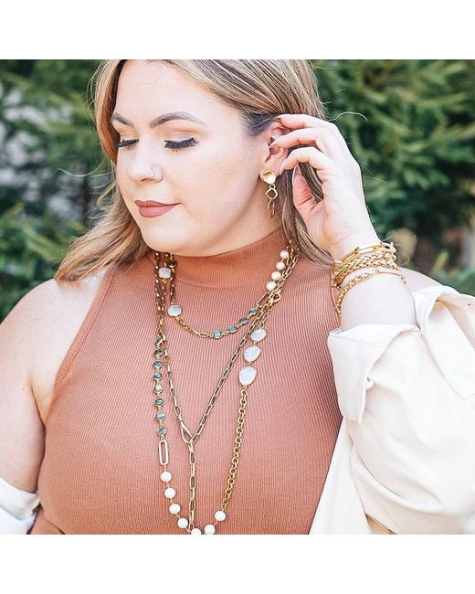 Loni Paul Jewelry Metallic Moonstone, Labradorite, Crystal & Pearl Short Necklace