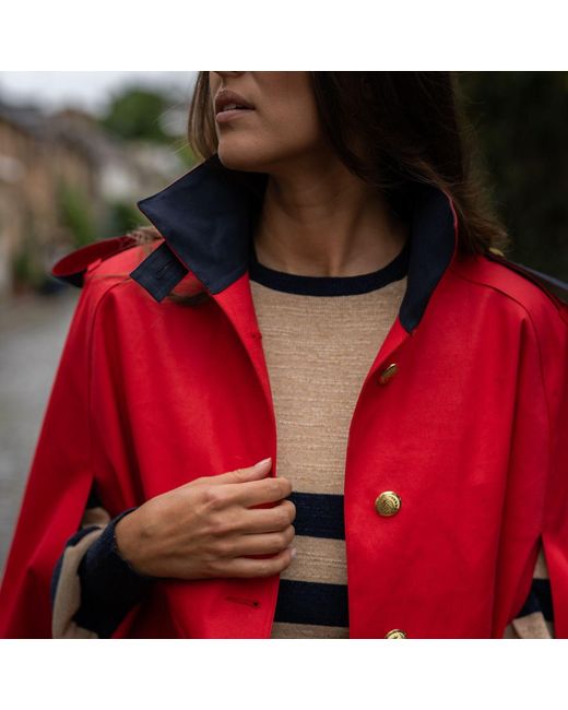 BEIRA Red Nadia Waterproof Cape With Contrast