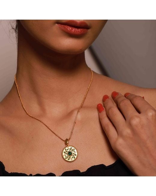 GEM BAZAAR Metallic Emerald Birthstone Mythology Pendant