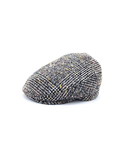 DORIA 1905 Gray Neutrals Neutral Princes Of Wales Woven Cap for men
