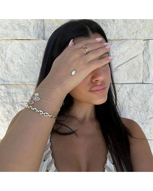 Neshi Designs White Renee Hand Chain