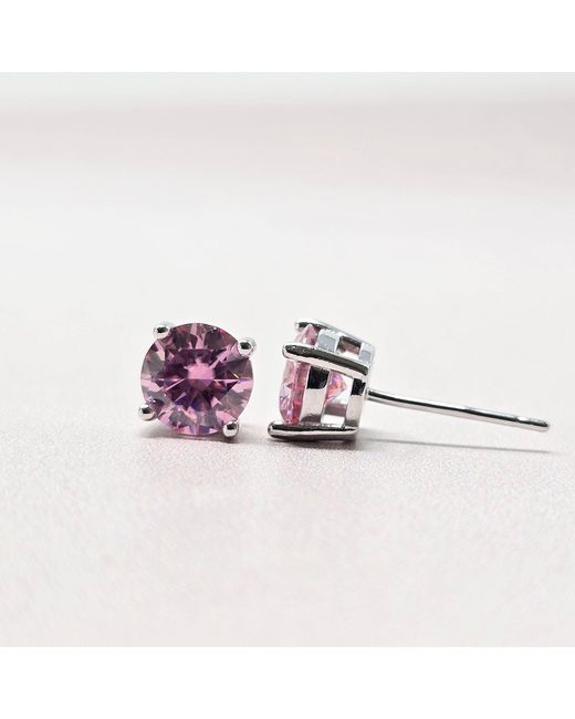 Harfi Purple Tourmaline Moissanite Crystal Sterling Earrings