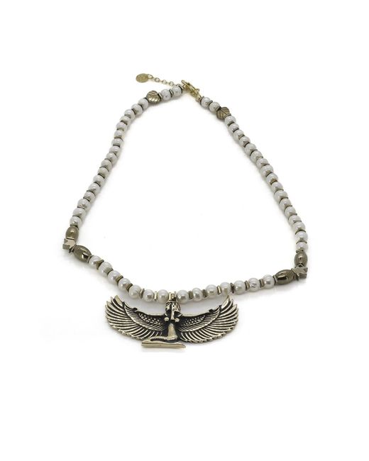 Ebru Jewelry White Isis Goddess Necklace