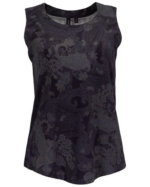 Lords of Harlech Blue Tina Paisley Explosion Muscle Tank