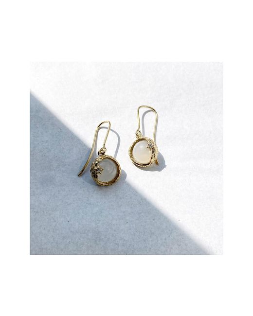 Vintouch Italy Metallic Ad Astra-Plated Moonstone Earrings