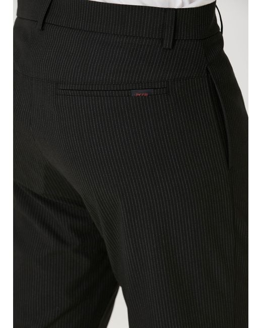 Pcfg Black Striped Woven Flare Pant for men