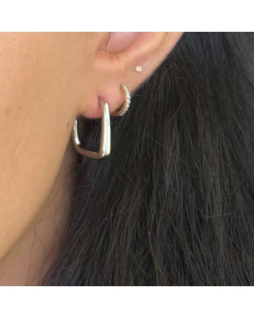 Nazzar White Square Open Hoops