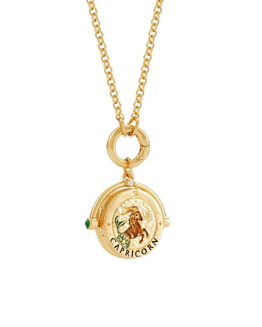 Fable England Metallic Capricorn Zodiac Spinner Necklace