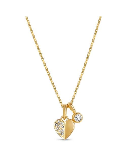 Dinny Hall Metallic Folded Heart Lab-Created Diamond Duo Pendant