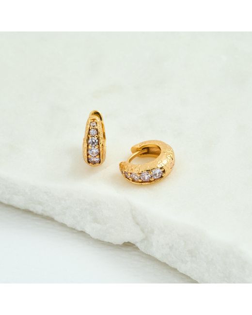 Claire Hill Designs Metallic Lab-Grown Diamond Huggie Hoops