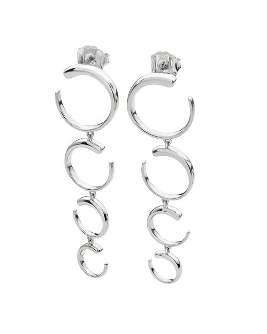 Lucy Quartermaine White Solid Sterling Quarter Luna Earrings
