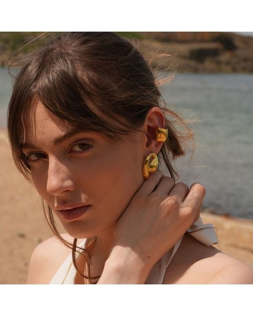 LINYA JEWELLERY Yellow Jeni Big Ear Cuff Earrings